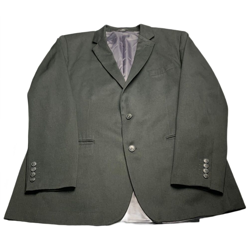 Haggar Travel Performance Suit Jacket Men 48R Gray Straight Fit Blazer